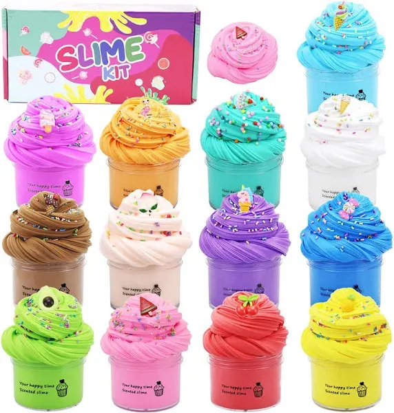 ASTM Certified 13 Pack Butter Slime - Non-Sticky, Super Soft Stress Relief Kit