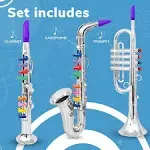 Set of 3 Kids Musical Instruments Toy Clarinet, Toy Saxophone and Toy Trumpet, 3