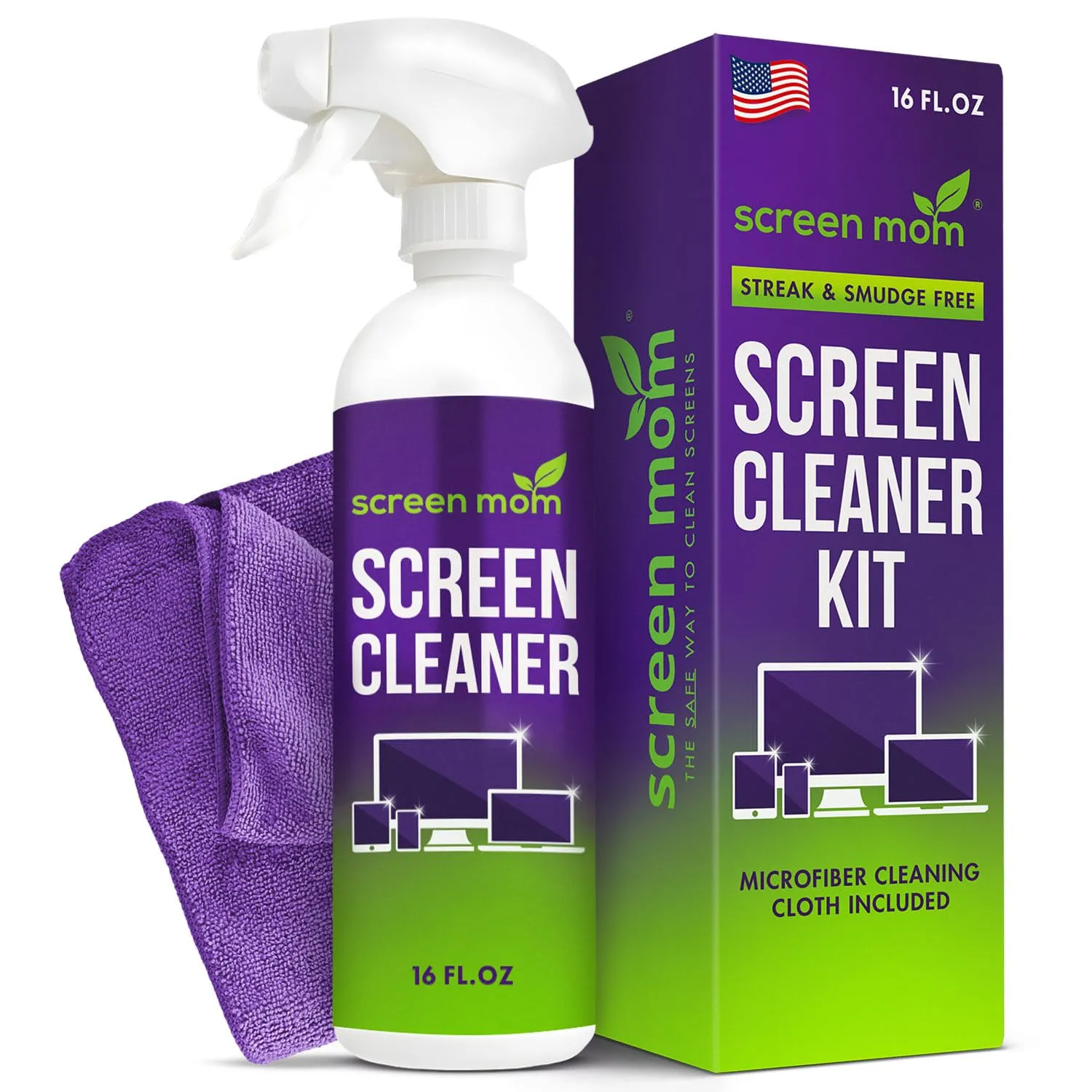 Screen Mom 16oz Cleaner Spray For LED &amp; LCD TV Computer Monitor Laptop - Sealed