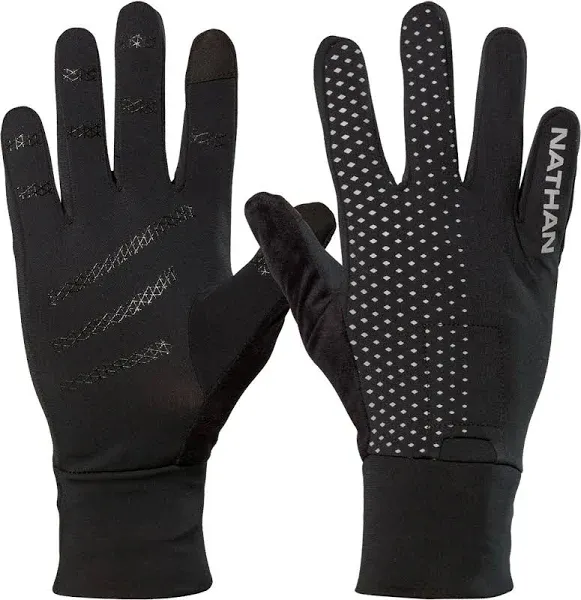 Nathan Reflective Gloves. for Running and Outdoor Activity. Touch Screen Finger for Smartphone Use.