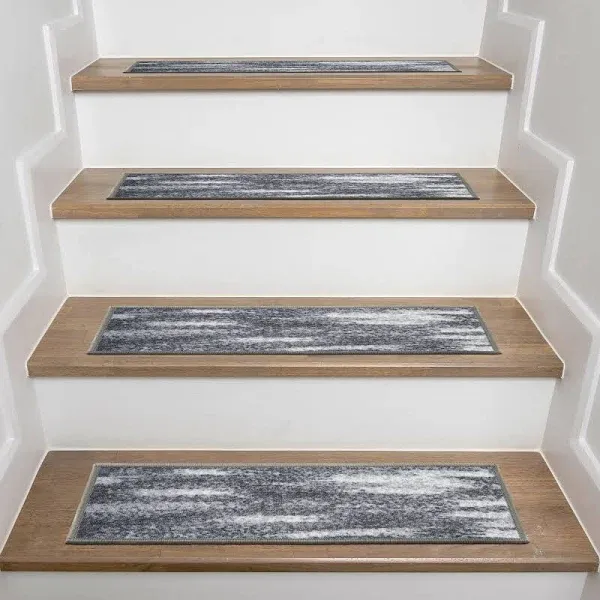 Distressed Abstract Nonslip Stair Treads set Of 4 8.6&#034; X 26&#034;