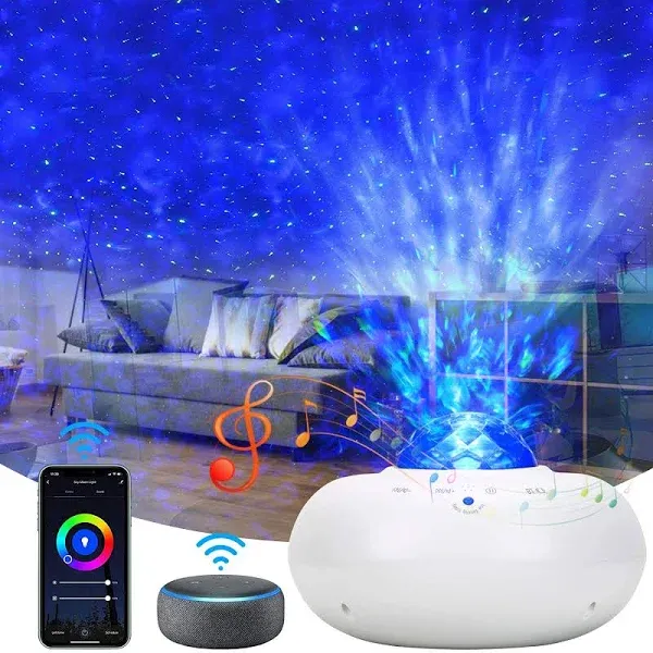 Star Projector Smart Galaxy Projector Works with Alexa Google Assistant Phone...