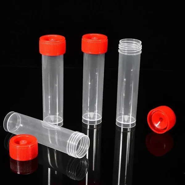 30ml Plastic Small Vials with Screw Caps Sample Tubes,PP Material, Free from DNase, RNase, Human DNA(30pcs)