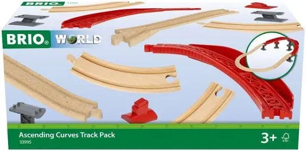 BRIO Ascending Curves Track Pack - Expertly Crafted Railway Expansion | FSC-Certified Beech Wood | Enhances Motor Skills | Perfect for Kids Aged 3+