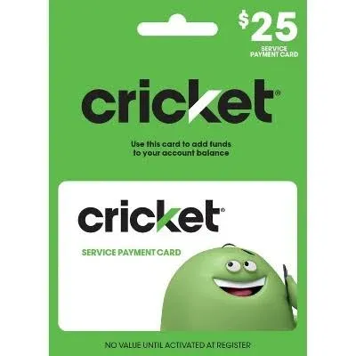 Cricket Wireless Prepaid Refill Card