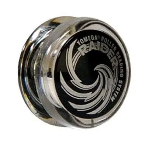 Yomega Raider - Professional Responsive Ball Bearing Yoyo, Great for Kids, Beginners and for Advanced String Yo-Yo Tricks and Looping Play. + Extra 2 Strings & 3 Month Warranty (Clear/Black Cap)