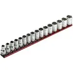 Ares 60129-1/2-Inch Drive Magnetic Socket Organizer - Aluminum Rail Stores Up to 16 Sockets and Keeps Your Tool Box Organized