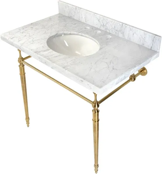 Kingston Brass Edwardian 36" Console Sink with Brass Legs KVPB3622M