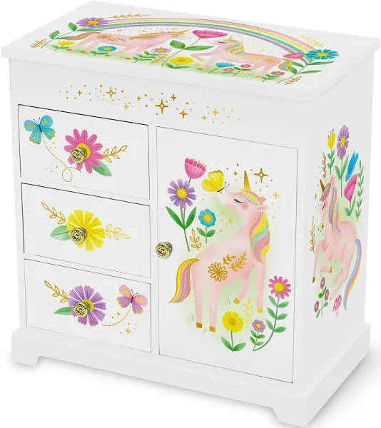 Unicorn Musical Jewelry Box for Girls - Unicorn Toys for Girls Floral Unicorn