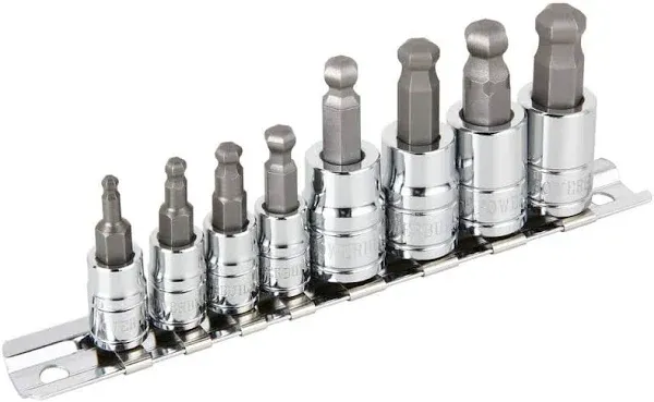 Powerbuilt 8 Piece Ball End Hex Bit Socket Set