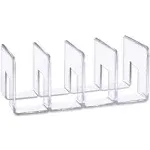 LUGUNU Clear Acrylic Desk File Sorter Purse/Handbag Organizer Clutch Divider Mesh Folder Office Supplies Stand Bookshelf (3 Sections) (4 Sections)