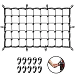 Mockins Heavy-Duty 35 in. x 39 in. Bungee Cargo Net Stretches to 39 in. x 65 in., Blacks