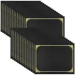 SUNEE Certificate Holders(Black 30 Pack) Diploma Covers Gold Foil Border for Letter Size 8.5x11 Certificates Cardstock Document Papers