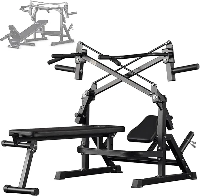 Mikolo Chest Press Machine, Adjustable Bench Press Machine for Flat Incline Bench Press, Chest Machine with Natural Movement and Independent Converging Arms, Commercial-Grade for Home Gym