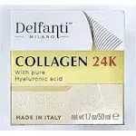 Delfanti-Milano • COLLAGEN 24K • Anti-Aging Night Cream • Face and Neck Moisturizer with pure Hyaluronic Acid • Made in Italy