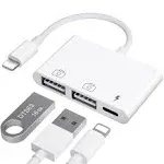 AMLLEN iPad to USB Adapter USB for iPad iPhone to USB Adapter Compatible Iphoneipad Plug N Play Compatible with USB Flash Dri