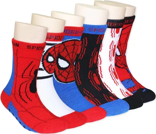 Super Hero Adventures Spider-Man Gripper Socks 6-Pack