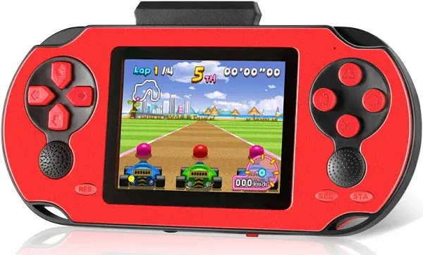 16 Bit Handheld Game Console for Kids Adults, 3.0&#039;&#039; Large Screen Red 