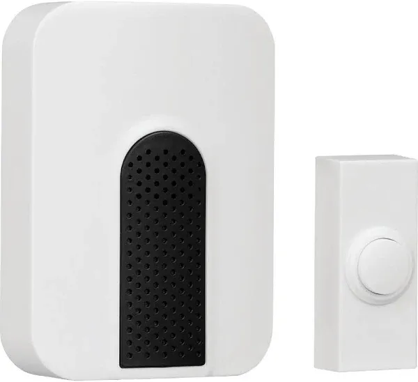 Wireless Battery Operated Doorbell Kit-Black/White