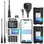 Programmable Long Range 10W Ham Radio - 2500mAh Battery &amp; Speaker Mic Included