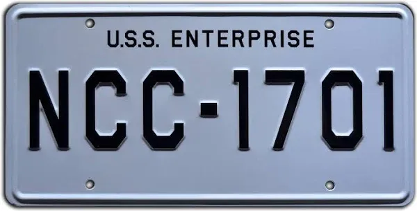 Celebrity Machines Star Trek | NCC-1701 | Metal Stamped License Plate