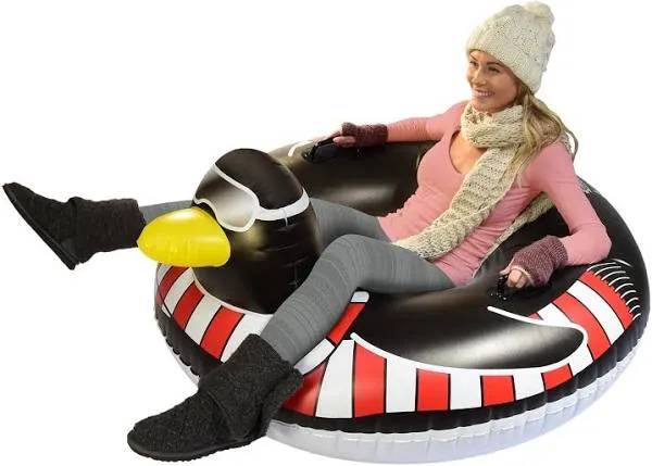 GoFloats Winter + Snow Tube - Inflatable Sled for Kids &amp; Adults  Penguin 44 Inch