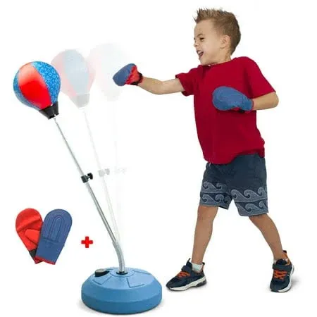 TechTools Punching Bag for Kids, Reflex Boxing Bag with Stand - Kids Boxing Set Includes Kids Boxing Gloves - Height Adjustable, Gifts Idea for Boys and Girls Ages 3-8 Years Old