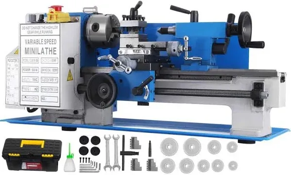 Vevor Metal Lathe 7 x 12 Inch, Precision Mini Metal Lathe 2250 RPM 550W Variable Speed, Mini Lathe Precision Bench Top Metal Working Lathe for Various Types of Metal Turning : Tools & Home Improvement