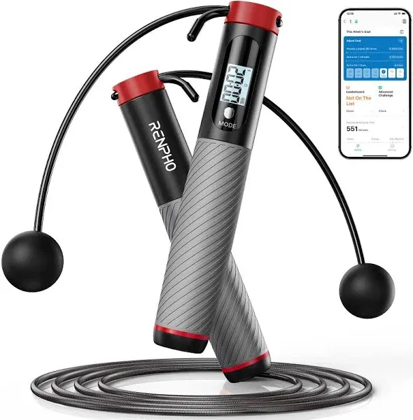 Smart Skipping Rope with Counter, Adjustable Jump Ropes for Fitness, Skip Rop...