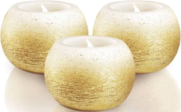 Furora Lighting Gold Glitter Round Tea Light