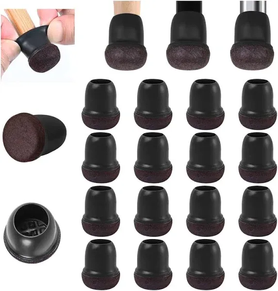 Ezprotekt 24 PCS Small Silicone Chair Leg Floor Protectors for Hardwood Floors