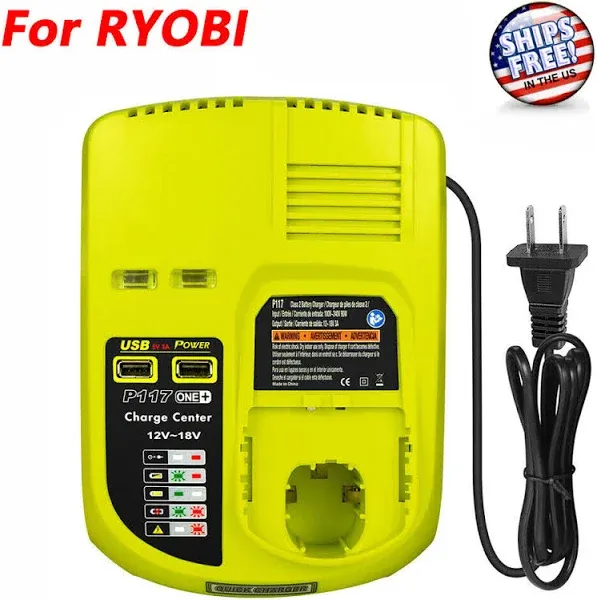 Ryobi 2 Pack Of Genuine OEM Replacement Chargers, 140173003-2PK