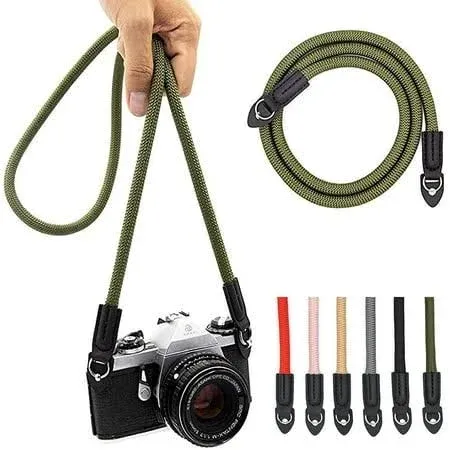 Camera Strap Vintage 100cm Nylon Climbing Rope Camera Neck Shoulder Strap for Micro Single and Dslr Camera