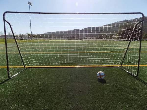 Vallerta 12 x 6 Ft. Powder Coated Galvanized Steel Soccer Goal w/Net. 12x6 Foot Ayso Regulation Size Portable Training Aid. Ultimate Backyard Goal