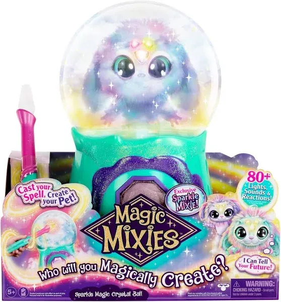 Magical Magic Crystal Ball Mist Surprise with Interactive 8 inch Sparkle Plush Toy and 80+ Sounds and Reactions, Electronic Pet