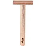 Premium Weighted Safety Razor for Sensitive Skin - Long-Lasting Rose Gold Design