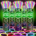 500 Pcs Glow Sticks Bulk Party Pack – 8” Neon Glow-In-The-Da<wbr/>rk Bracelets &amp; Neckl