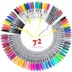 Permanent Markers 72 Assorted Colors - Waterproof Colored Pens Set Multicolor