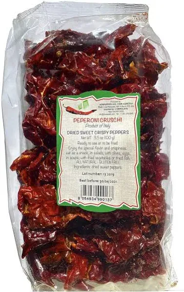 Peperoni Cruschi Italian Dried Sweet Crispy Peppers, 3.5 oz | 100g