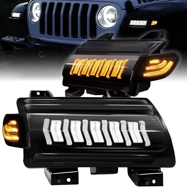 Sequential LED Turn Signal Lamp &amp; Side Marker Light for Jeep Wrangler JL 2018+