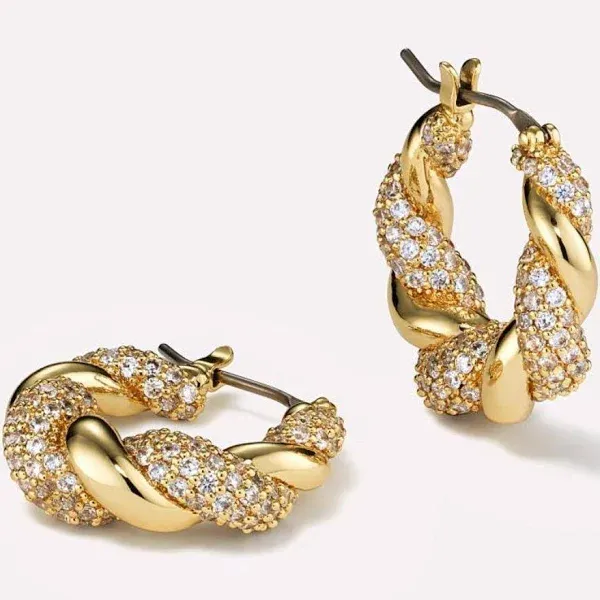 14K Gold Twisted Hoop Earrings