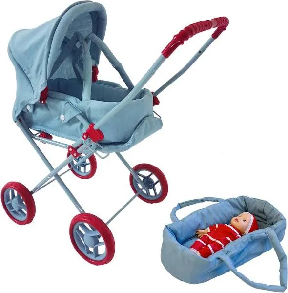 The New York Doll Collection 3-in-1 Babydoll Stroller with Removable Bassinet Baby Carriage for Dolls