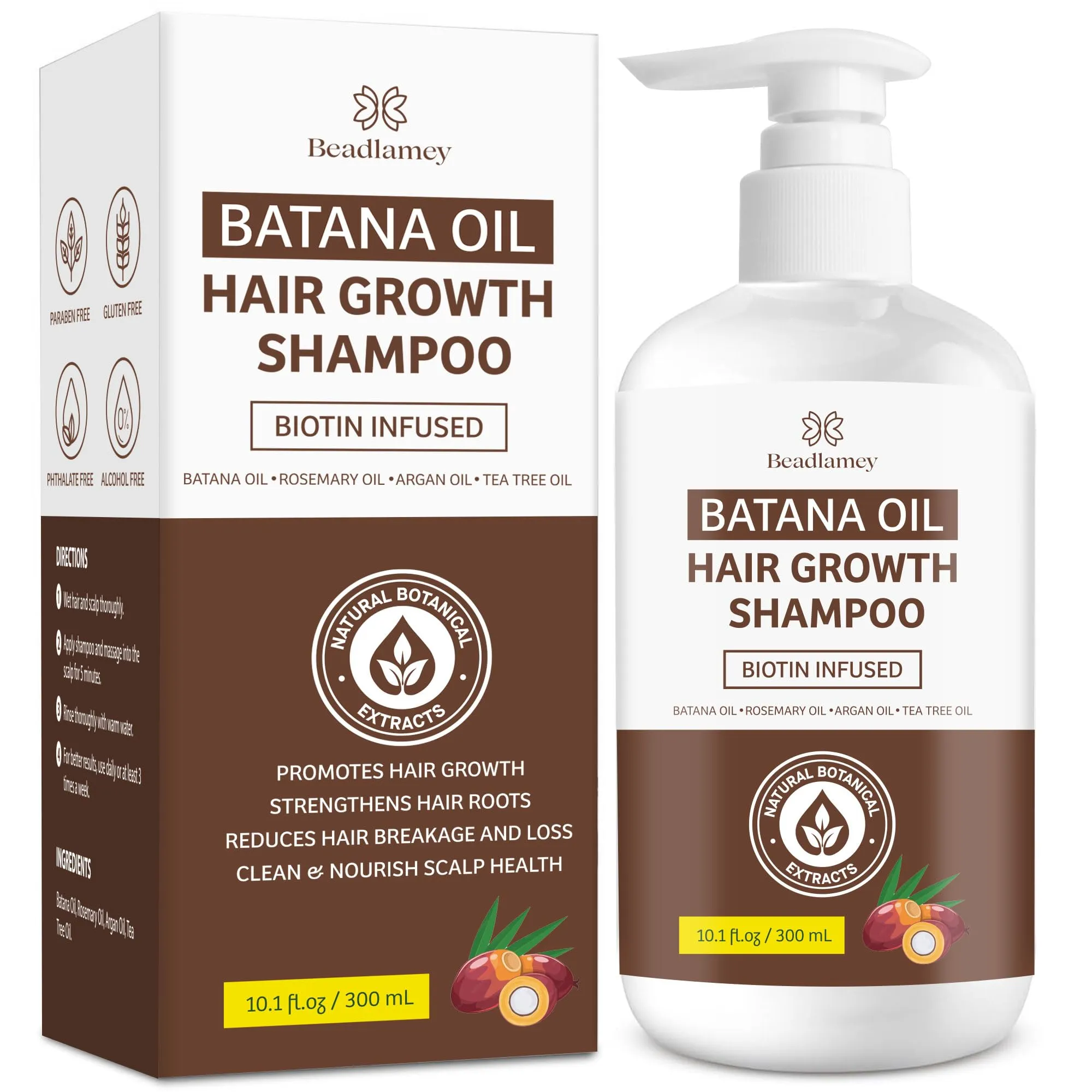 Batana Oil Hair Growth Shampoo: Natural Hair Loss Shampoo for Thinning Hair for 