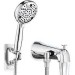 Versatile Chrome Tub Spout &amp; Diverter with 8 High-Pressure Shower Settings