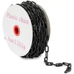 100-Feet Plastic Chain Links - Privacy Safety Barrier for Fence (1.5-In, Black)