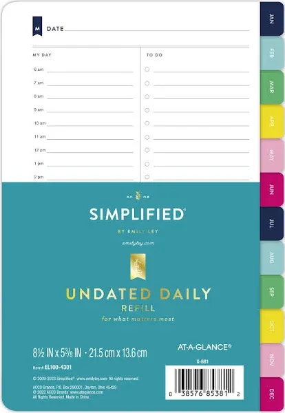 Emily Ley Simplified System Desk Size Refill