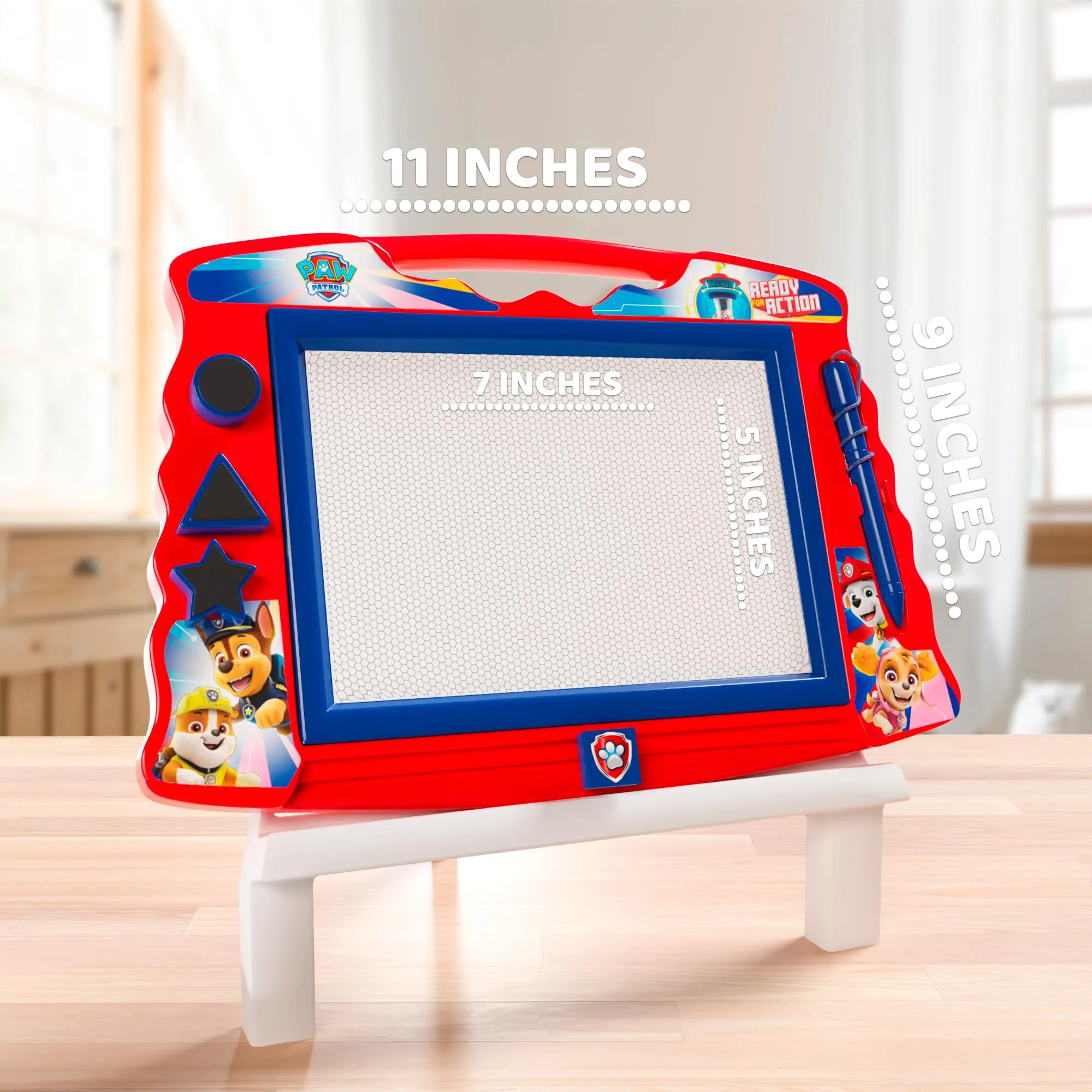 Lollipop PAW Patrol Magnetic Drawing Board with Stylus and 3 Stamps for Boys or Girls (Blue)