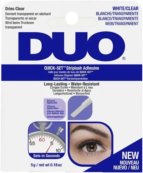 DUO Quick-Set Clear False Strip Lash Adhesive, Dries Invisible, 0.18 oz, 2-Pack