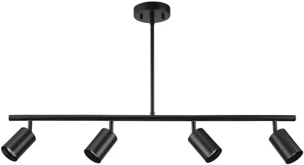 Globe Willard 2.92 ft. 4-Light Matte Black Adjustable Height Linear Track Light