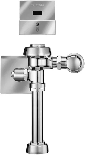 Sloan Royal 111 ESS Exposed Sensor Hardwired Water Closet Flushometer, 1.28 GPF Flush Valve - Self-Adaptive Infrared Sensor w/Courtesy Flush Override Button, Single Flush, Fixture Top Spud, 3450049